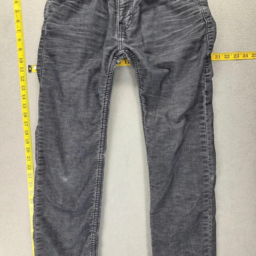 Vintage Levis 504 Jeans Mens 28x32 Gray Corduroy Straight Engineered Zip Fly